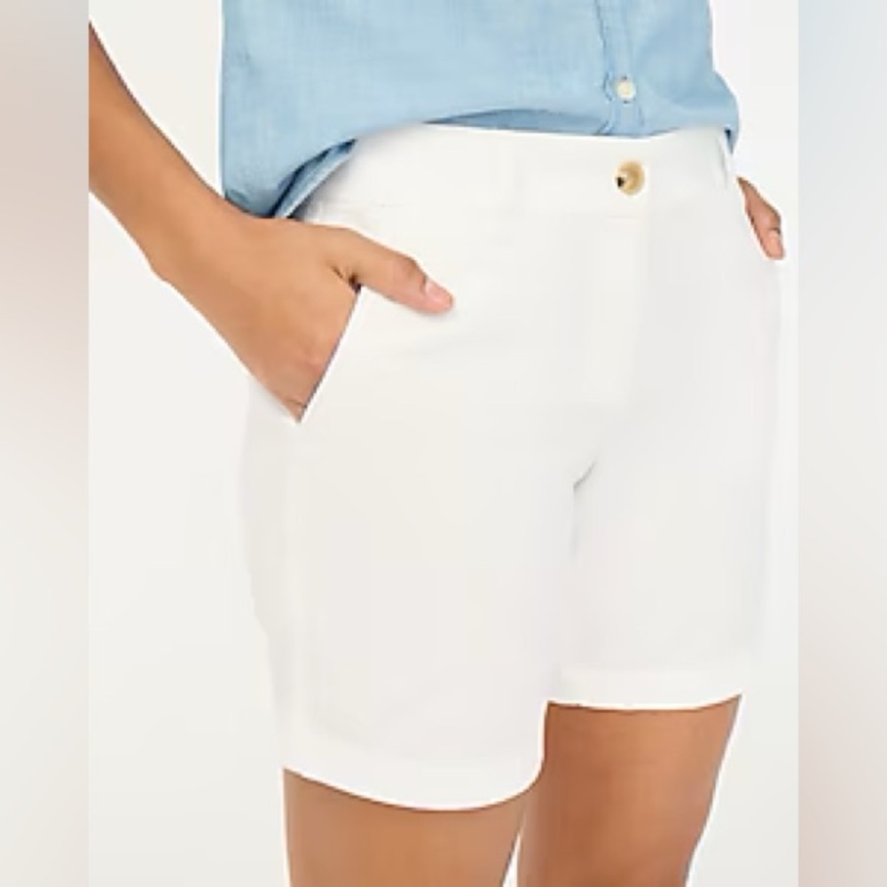 J. Crew White Midrise Tailored Shorts